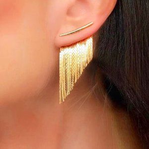 NWOT  Gorgeous Gold Fringe Earrings!